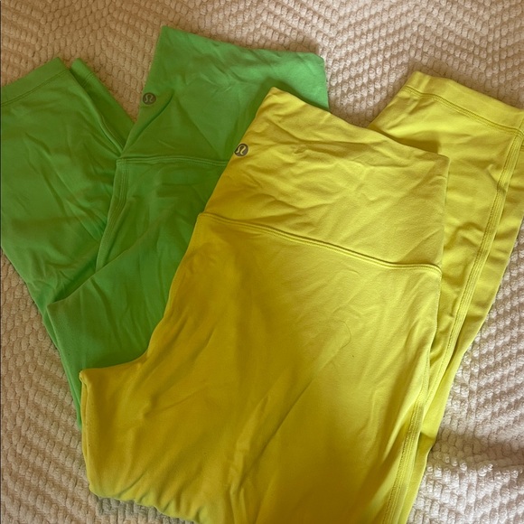 lululemon athletica Green and Yellow Leggings - Picture 1 of 9